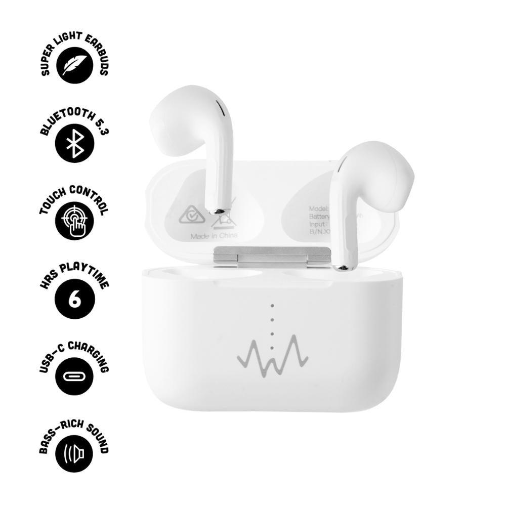 Wave Audio True Wireless Earbuds TW2617BT - White