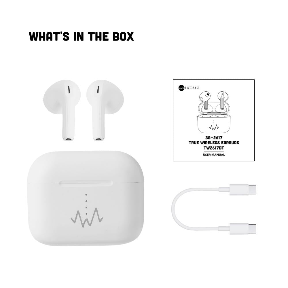 Wave Audio True Wireless Earbuds TW2617BT - White